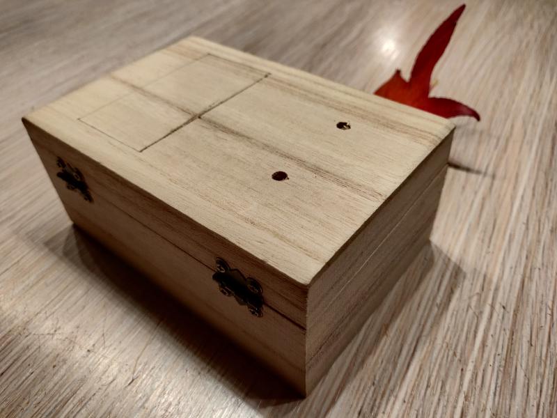 Und eine passende Holzkiste.