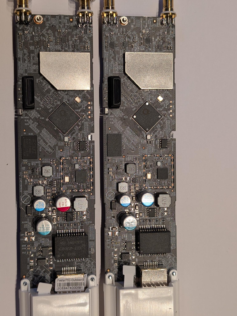 Apart from the color of the capacitor, there are no visible differences